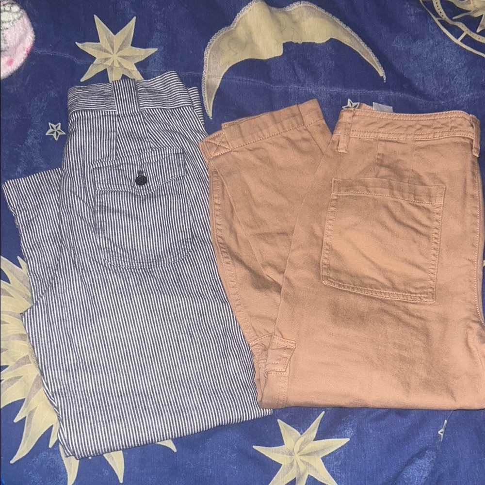 Men's Striped and Tan Pants Set
